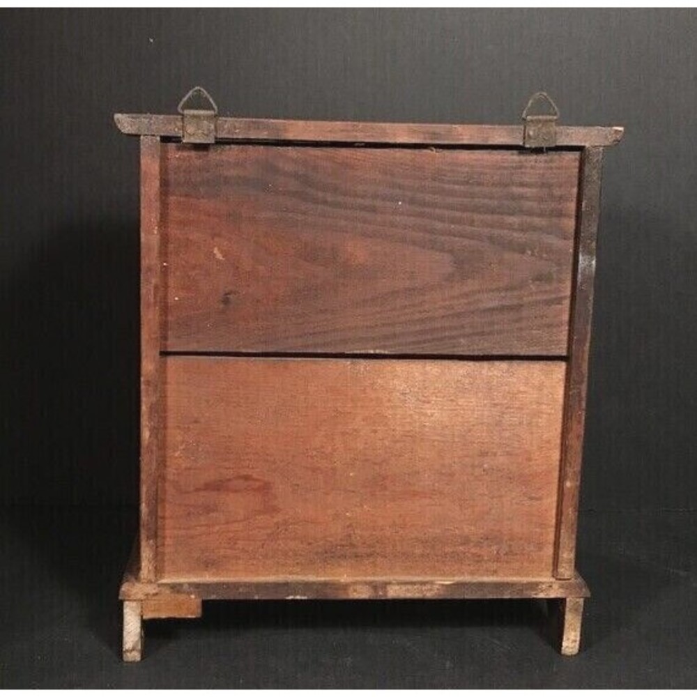 Vintage Spice cabinet German Rustic Wood farmhouse kitchen decor primitive prop - Picture 2 of 12